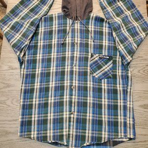 Vintage No Fear Flannel Snap Button Over Shirt XL